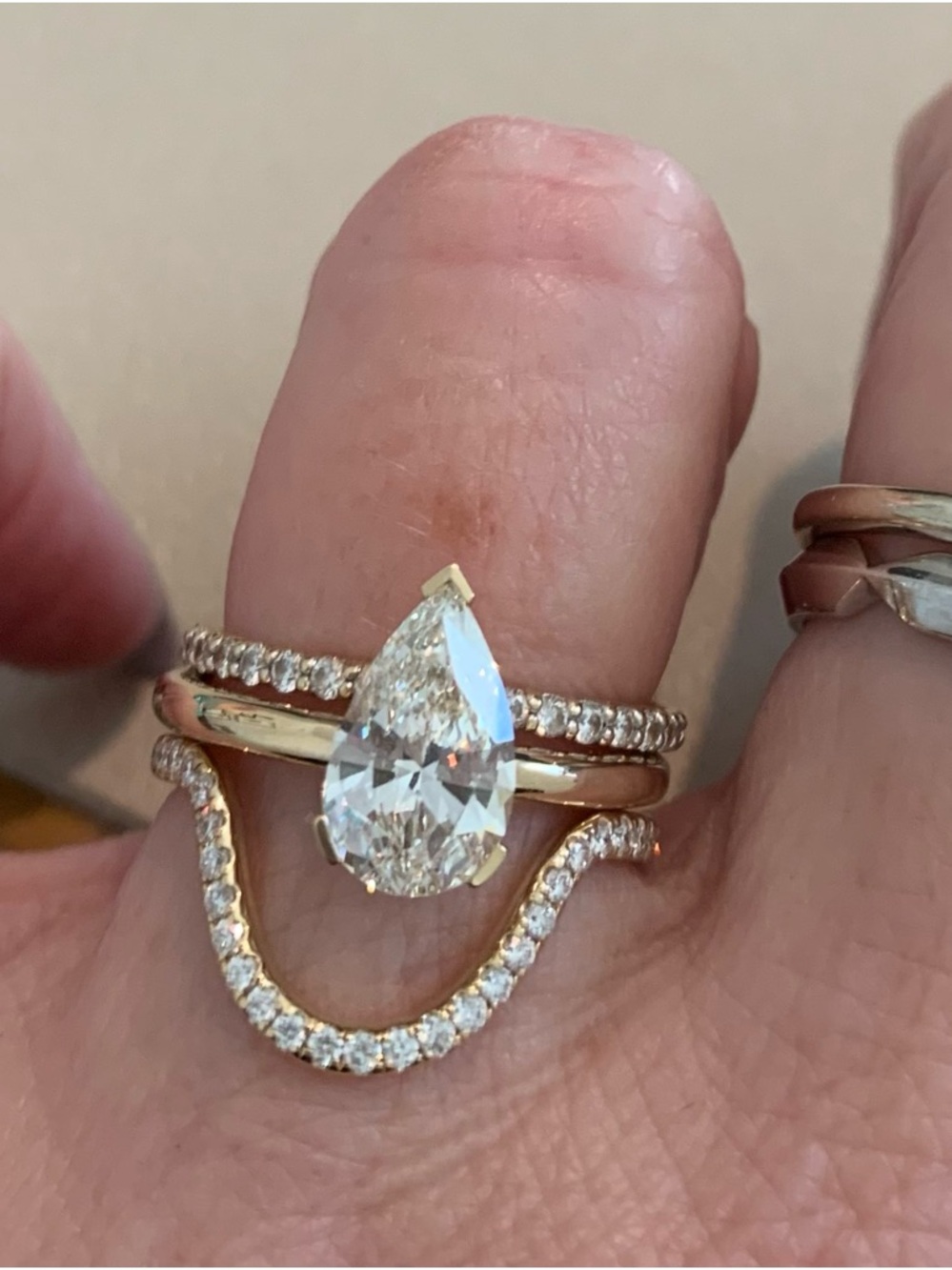 Marrow Fine Arch Diamond Stacking Band Sz 6